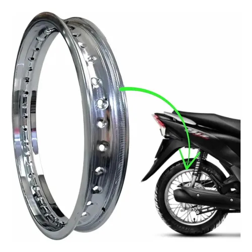 Aro De Roda Traseiro Biz 100/125 Pop 100/110 Cromado Aro 14 Padrão Original